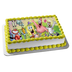Spongebob Squarepants Patrick Mr. Krabs Squidword Sandy Gary Bikini Bottom Edible Cake Topper Image ABPID50952
