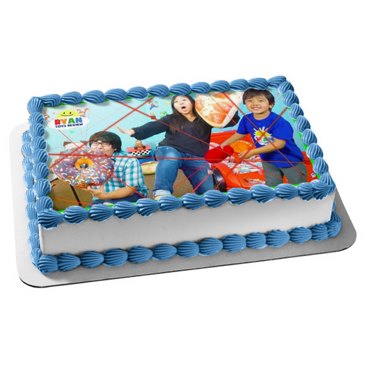 Ryan's World Toy Review Ryan Donuts Pizza Shion Lian Ryan's Parents Edible Cake Topper Image ABPID51043