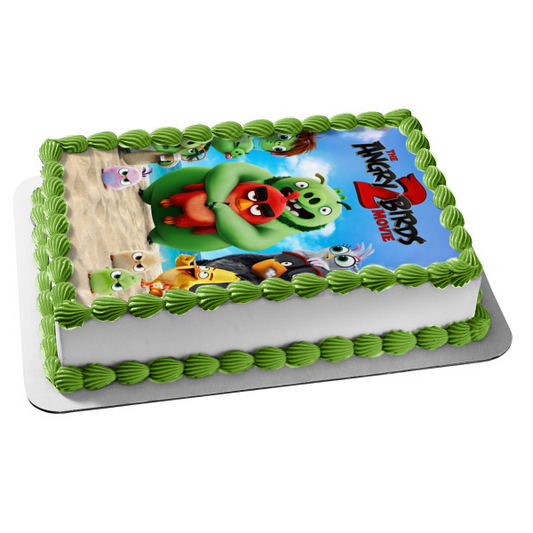 The Angry Birds 2 Movie Cover Terrence Silver Garry Bubba Pig Mother Edible Cake Topper Image ABPID51096