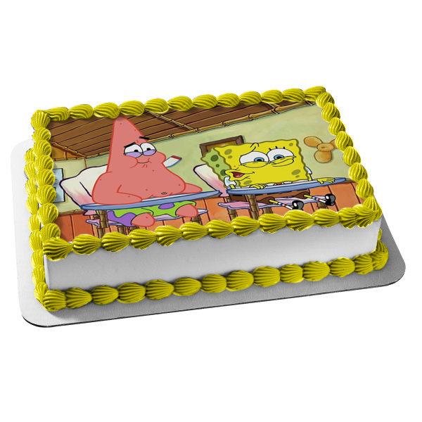 Spongebob Squarepants Patrick School Desks Making Faces Edible Cake Topper Image ABPID51168