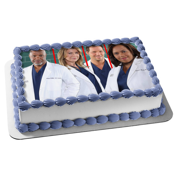 Grey's Anatomy Season 17 Richard Webber Meredith Grey Alex Karev Miranda Bailey Edible Cake Topper Image ABPID51191