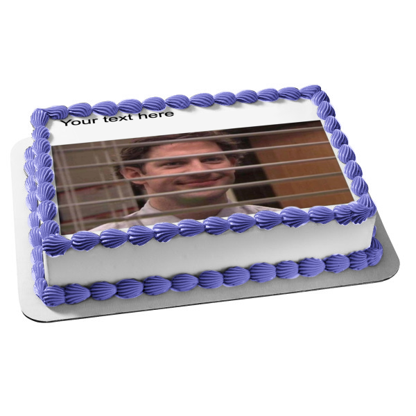 Meme the Office Jim Halpert Personalize Your Own Text Edible Cake Topper Image ABPID51465