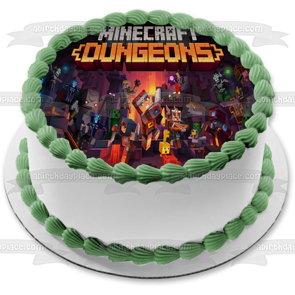 Minecraft Dungeons Mage Warrior Archer Creeper Edible Cake Topper Image ABPID51948