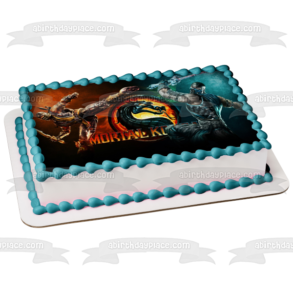 Mortal Kombat Sub-Zero and Scorpion Edible Cake Topper Image ABPID04300