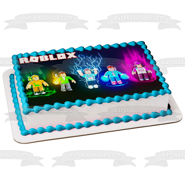 Roblox Assorted Skin Colors Yellow Green Blue Purple Edible Cake Topper Image ABPID15025