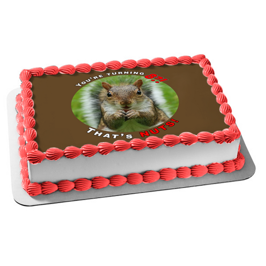 That's Nuts Squirrel Customize Your Age Edible Cake Topper Image ABPID52356