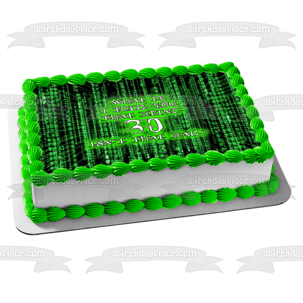 Matrix Meme Quote Green and Black Background Edible Cake Topper Image ABPID52357