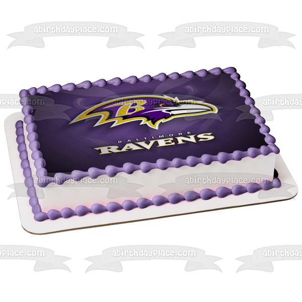 Baltimore Ravens Logo NFL Edible Cake Topper Image ABPID06240