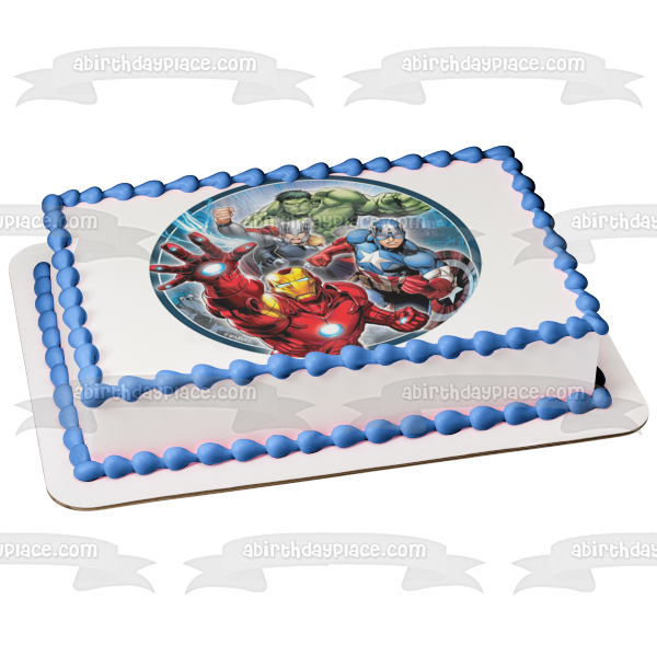 Imagen comestible para tarta de Los Vengadores, Hulk, Thor, Iron Man, Capitán América, ABPID21788 