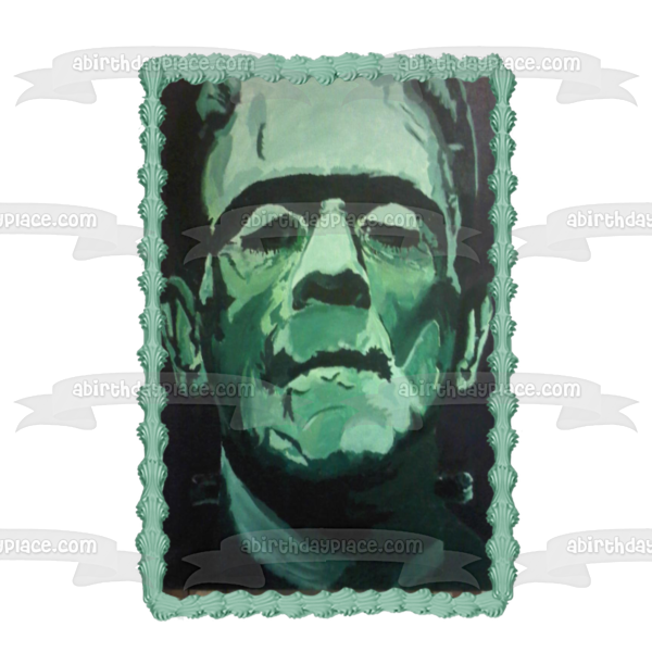 Frankenstein Halloween Boris Karloff Edible Cake Topper Image ABPID50342