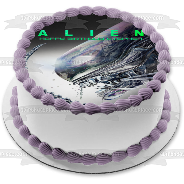 Alien Movie Poster Customizeable Tagline Edible Cake Topper Image ABPID52358
