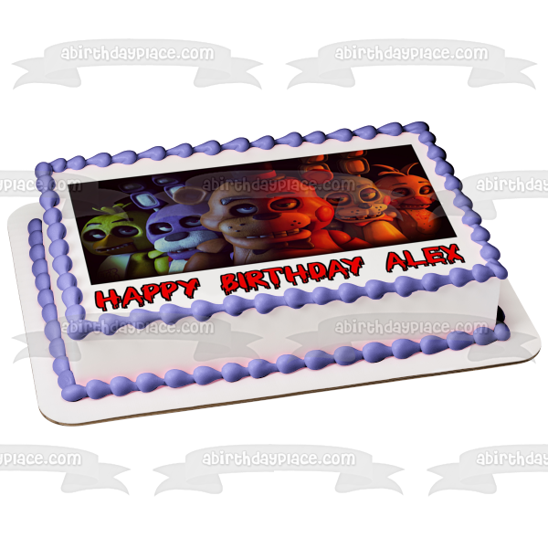 Five Nights at Freedy's Bonnie Chica Bonnie Toy Chica and Lefty Edible Cake Topper Image ABPID00841