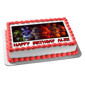 Five Nights at Freedy's Bonnie Chica Bonnie Toy Chica and Lefty Edible Cake Topper Image ABPID00841