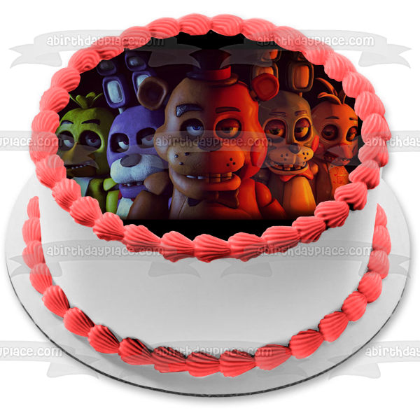 Five Nights at Freedy's Bonnie Chica Bonnie Toy Chica and Lefty Edible Cake Topper Image ABPID00841