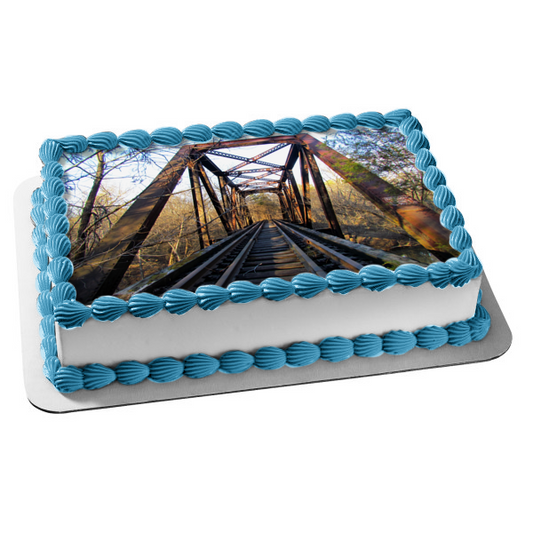 North Carolina Railroad Tracks Railway Bridge Edible Cake Topper Image ABPID52524
