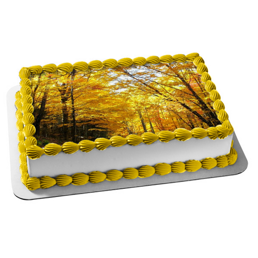 Fall Trees Scenery Edible Cake Topper Image ABPID52542