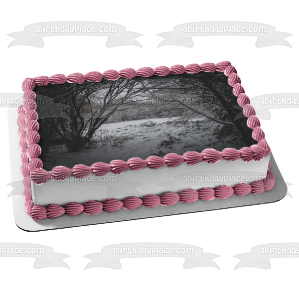 Snowy Trees Edible Cake Topper Image ABPID52578