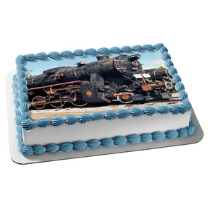Train on a Track Edible Cake Topper Image ABPID52581