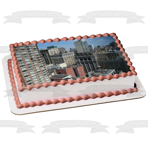 City Buildings Scape Edible Cake Topper Image ABPID52582