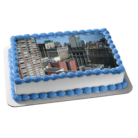 City Buildings Scape Edible Cake Topper Image ABPID52582