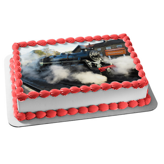 Locomotive Rail Transport System Train Edible Cake Topper Image ABPID52588