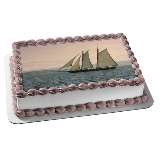 Sailboats at Sunset Edible Cake Topper Image ABPID52599