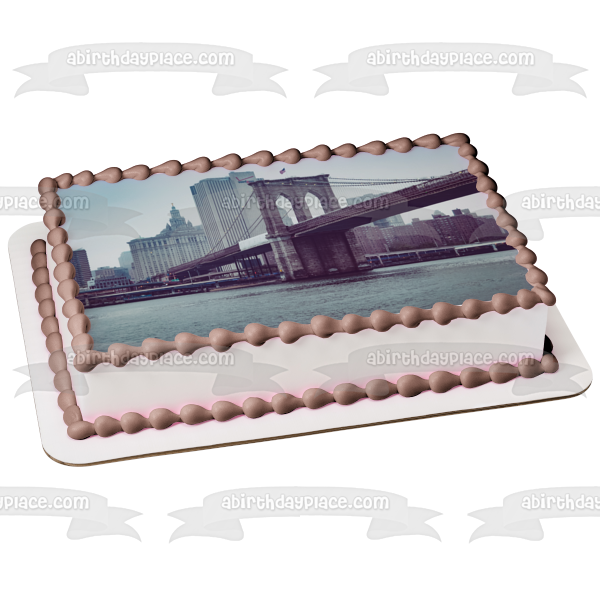 Brooklyn Bridge Park New York City Edible Cake Topper Image ABPID52601