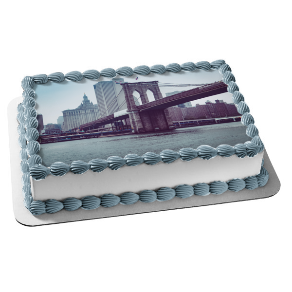 Brooklyn Bridge Park New York City Edible Cake Topper Image ABPID52601
