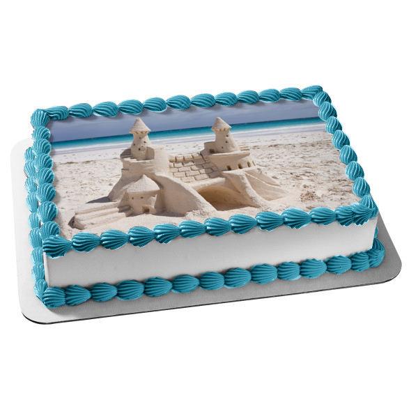 Beach Sand Castle Edible Cake Topper Image ABPID52611
