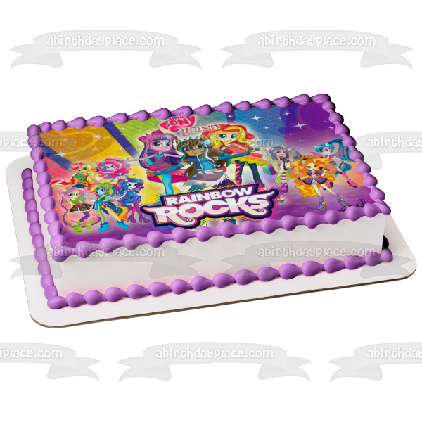My Little Pony Rainbow Rocks Edible Cake Topper Image ABPID01573