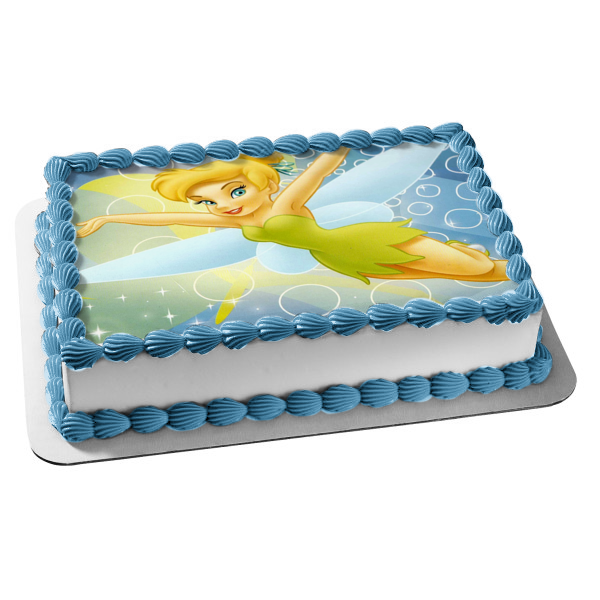 Disney Peter Pan Tinkerbelle Fairy Flying Edible Cake Topper Image ABPID01887
