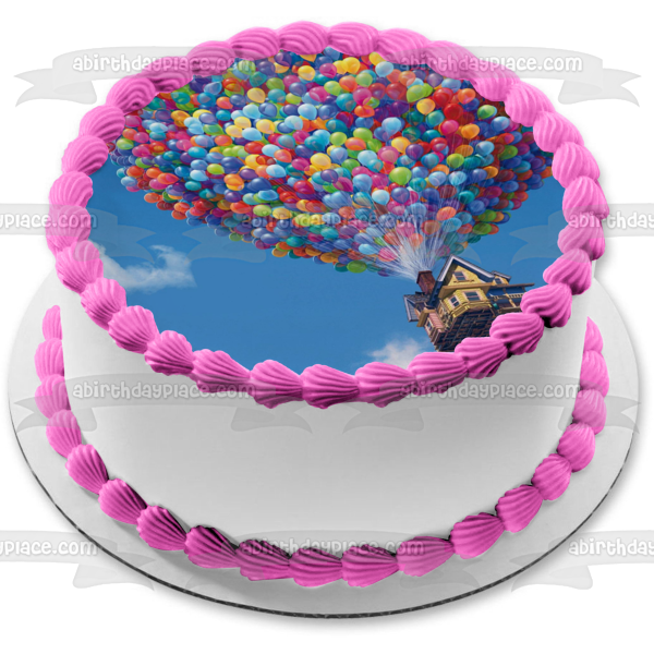 Up Balloons House Edible Cake Topper Image ABPID05069