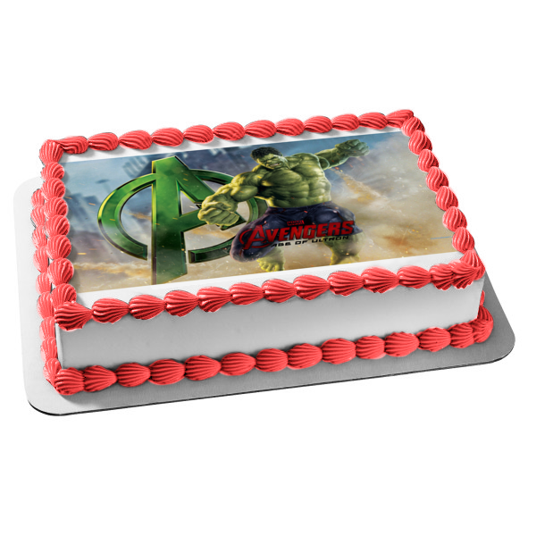 Marvel Avengers Logo Age of Ultron the Incredible Hulk Edible Cake Topper Image ABPID06983