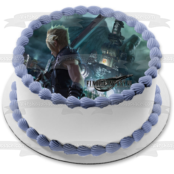 Final Fantasy 7 Remake Cloud Strife Edible Cake Topper Image ABPID51927