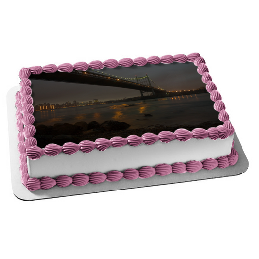 City Bridge and Buildings Edible Cake Topper Image ABPID52570