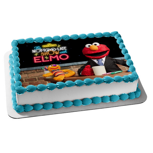 The Not-Too-Late Show with Elmo Edible Cake Topper Image ABPID52452