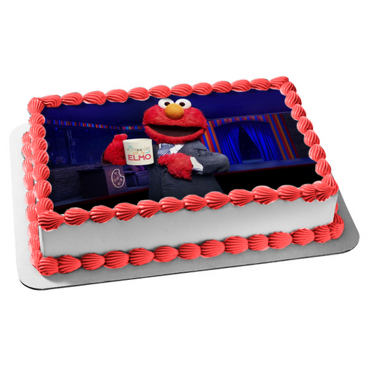 The Not-Too-Late Show with Elmo Coffee Mug Edible Cake Topper Image ABPID52453