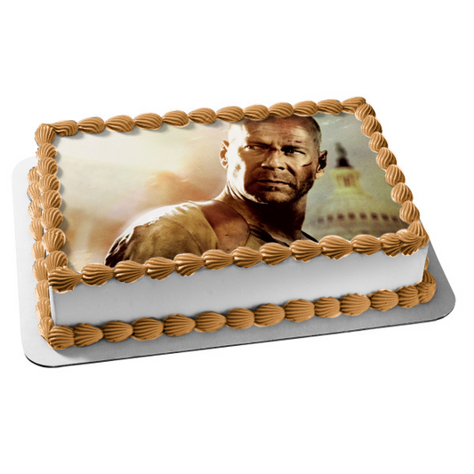 Live Free or Die Hard Bruce Willis Action Adventure Edible Cake Topper Image ABPID52619
