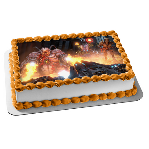 Doom Eternal Monster SciFi Gaming Shooter FPS Edible Cake Topper Image ABPID52646