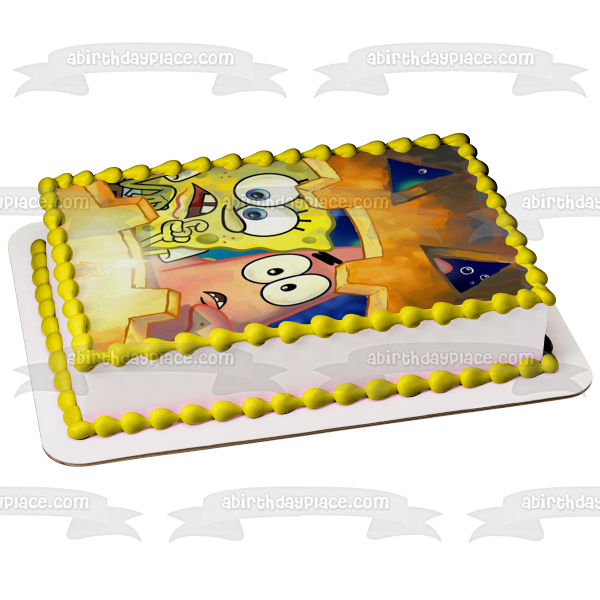 SpongeBob SquarePants Patrick Happy Halloween Scary Jack-O-Lantern Edible Cake Topper Image ABPID52705