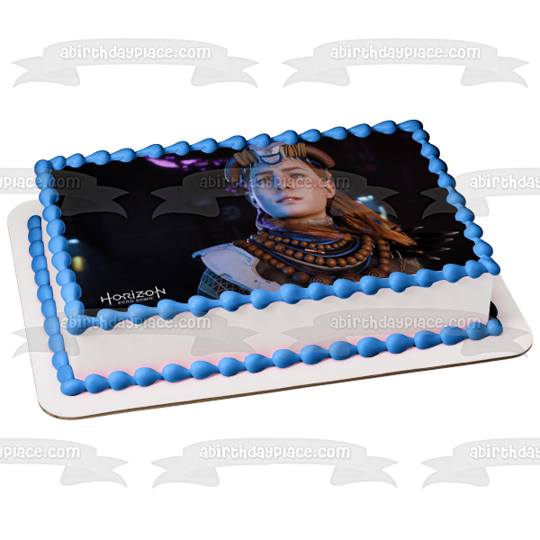 Horizon Zero Dawn PS4 Gaming Aloy Edible Cake Topper Image ABPID52668