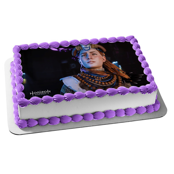 Horizon Zero Dawn PS4 Gaming Aloy Edible Cake Topper Image ABPID52668