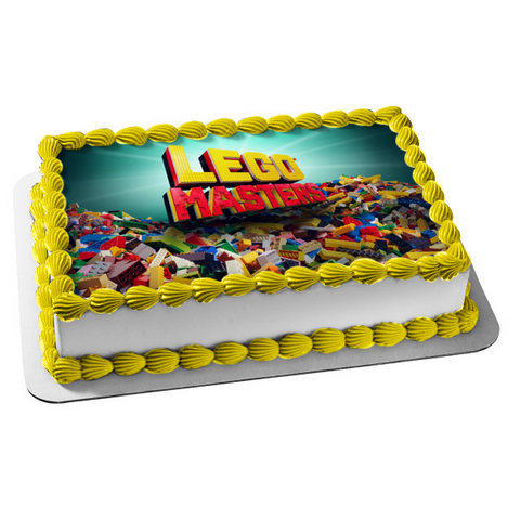 LEGO Masters Assorted LEGO Blocks Edible Cake Topper Image ABPID52500