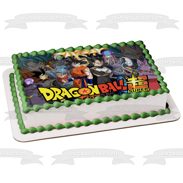 Decoración comestible para tarta de Dragon Ball Super Goku Broly y Cheelai Imagen ABPID01634 