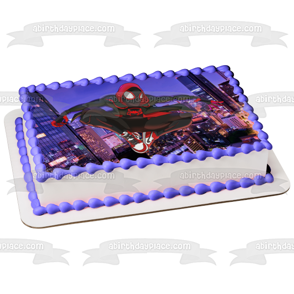 Spider-Man Into the Spider-Verse Miles Morales Edible Cake Topper Image ABPID01849