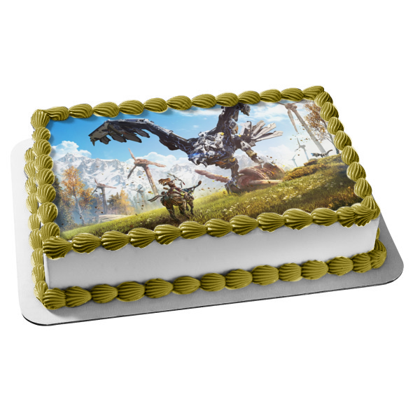 Horizon Zero Dawn Aloy Stormbird Gaming PS4 Edible Cake Topper Image ABPID52736