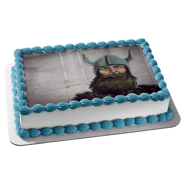 Viking Warrior Norse Medieval Soldier Edible Cake Topper Image ABPID52744