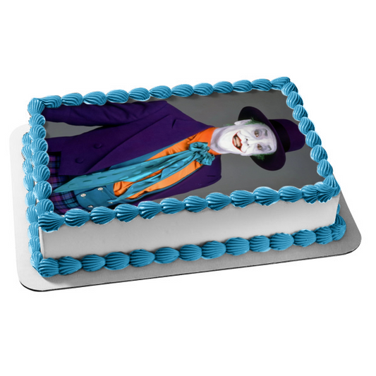 Joker Jack Nicholson Batman Villain DC Comic Movie Edible Cake Topper Image ABPID52745