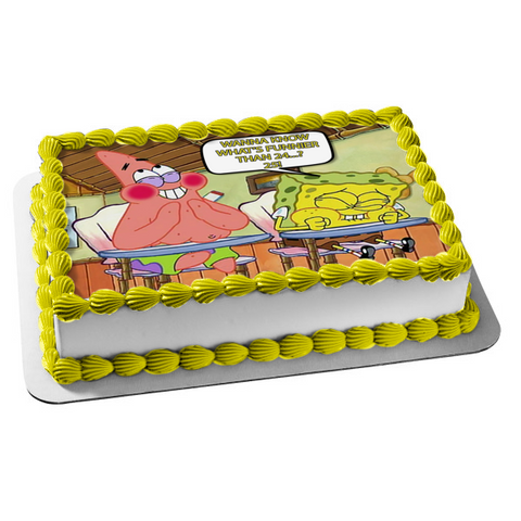 Spongebob Squarepants Meme Patrick What's Funnier Than 24...? 25!!! Edible Cake Topper Image ABPID52793