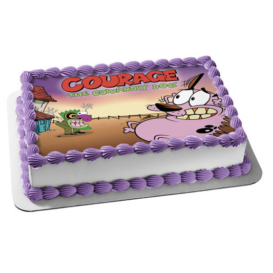 Courage the Cowardly Dog Scared Edible Cake Topper Image ABPID52802